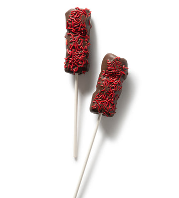 red sprinkle chocolate dipped marshmallow