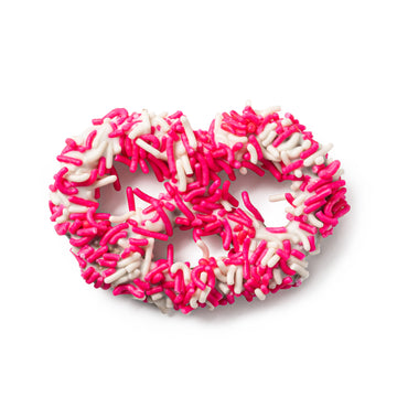 Pink/ White Sprinkle Sourdough White Chocolate Pretzel