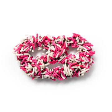 Pink/ White Sprinkle Sourdough Chocolate Pretzel